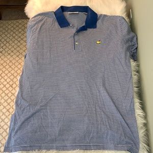 Master’s Blue/White Striped Polo XXL